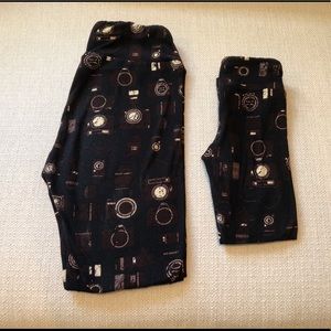 LuLaRoe Mommy & Me Cameras leggings, OS & Kids S/M